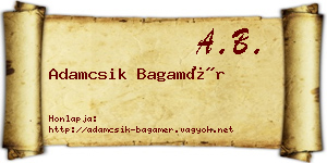 Adamcsik Bagamér névjegykártya